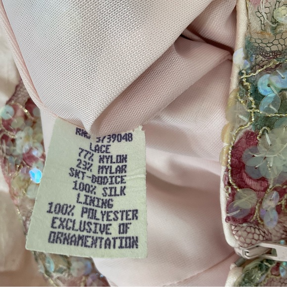 Vtg. Jonathan Tait Silk Doll Core Dress Pink w Sequins Tafatta , Bow size 12 - Picture 8 of 11
